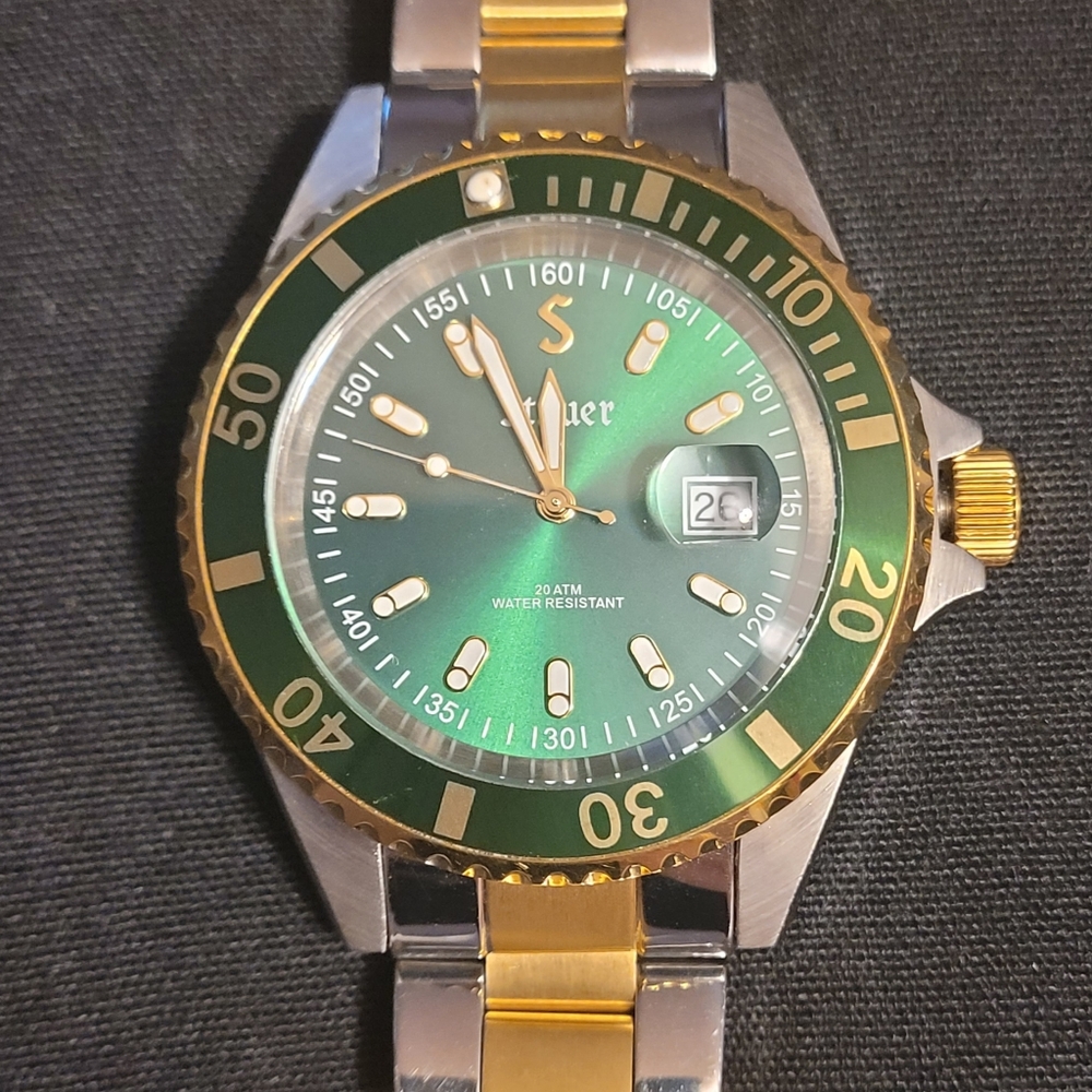 Stauer Men’s Stainless Steel Evergreen Diver Wrist Watch for Men